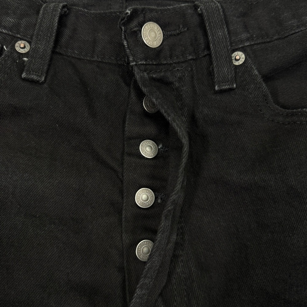 Levis 501 Mens Jeans 33x34 Black Straight Leg Button Fly Denim Classic Casual - Picture 7 of 15